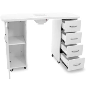 AC Desk with Two Cabinets and an Absorber White - Image 3